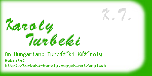 karoly turbeki business card